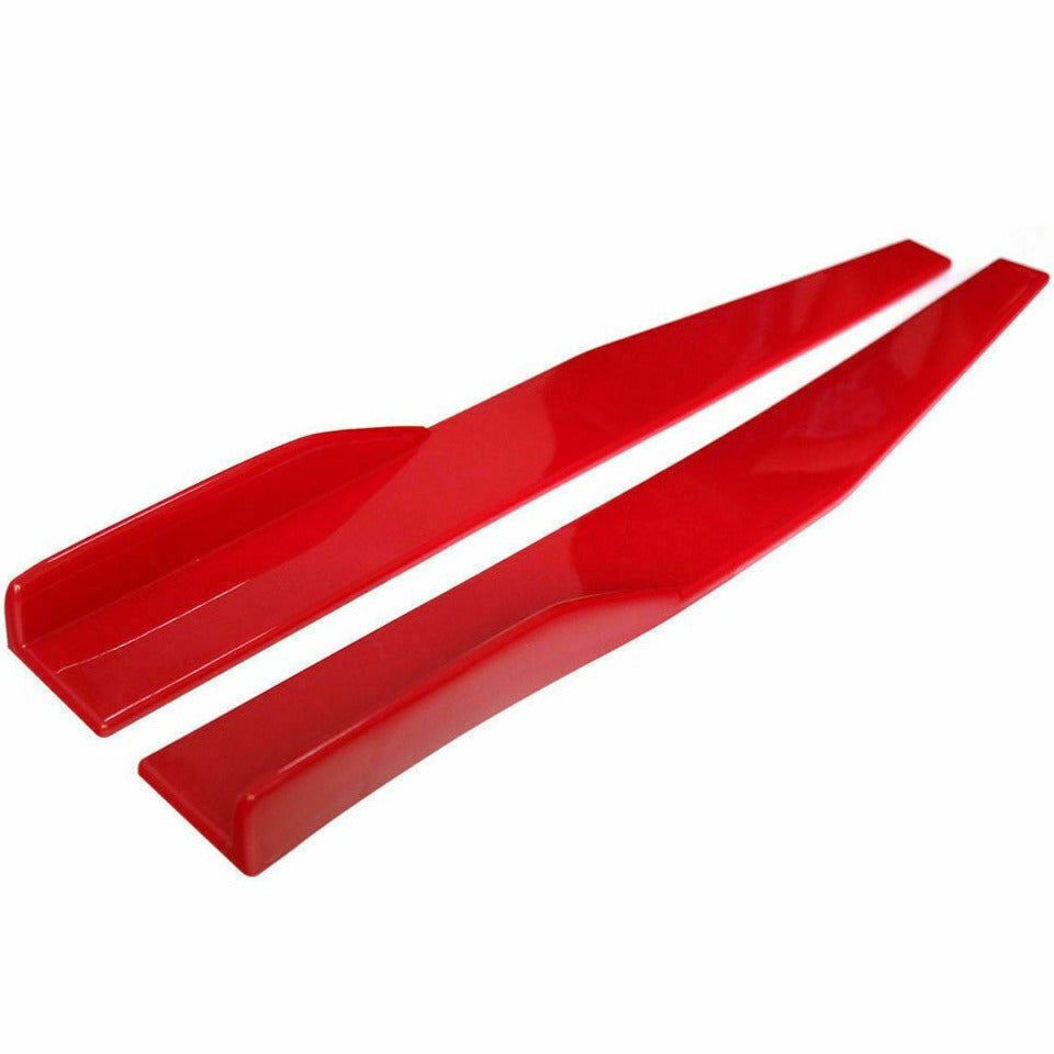 Fit 2008-2020 Toyota Camry Side Skirts Splitters Spoiler Diffuser Wings (Red) - 0