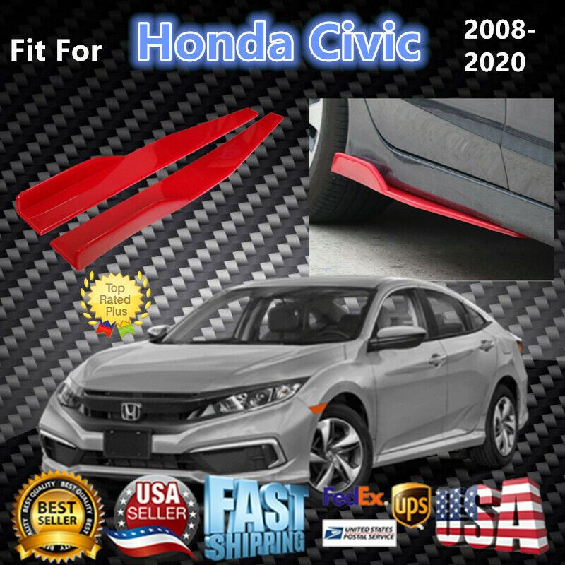 Ajuste 2008-2022 Honda Civic Faldas laterales Divisores Alerón Difusor Alas - 0