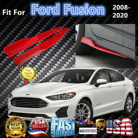 Fit 2008-2020 Ford Fusion Side Skirts Splitters Spoiler Diffuser Wings (Red)