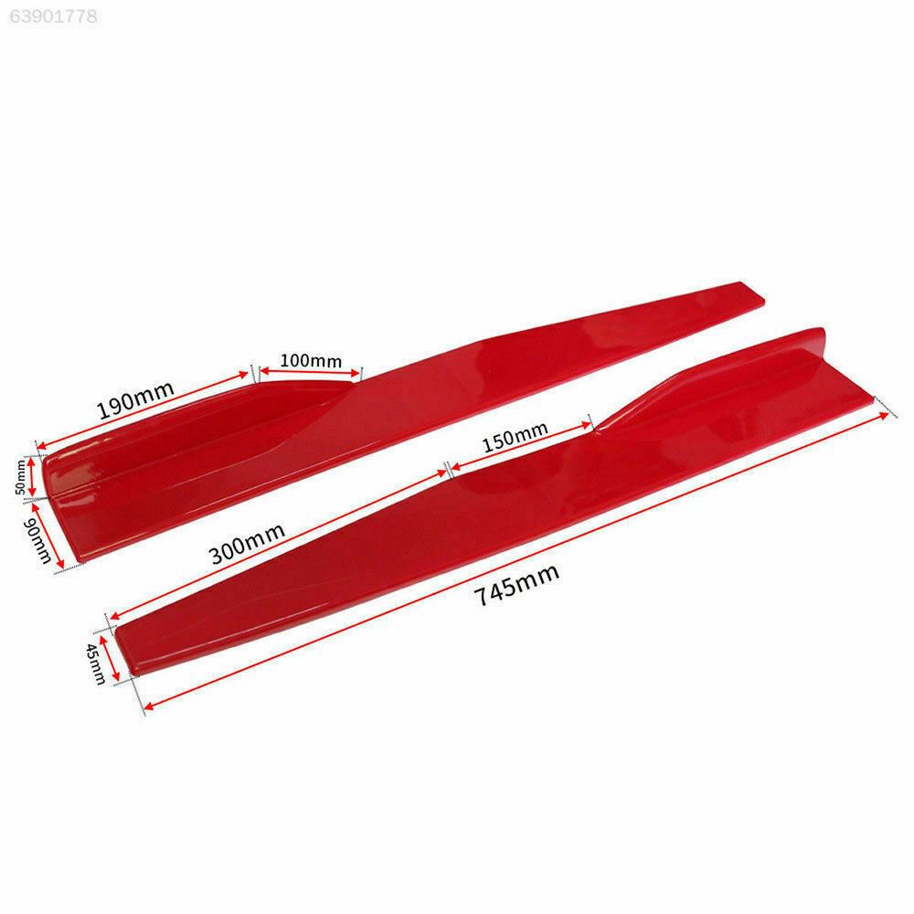 Fit 2008-2020 Mazda 3 Side Skirts Splitters Spoiler Diffuser Wings (Red) - 0