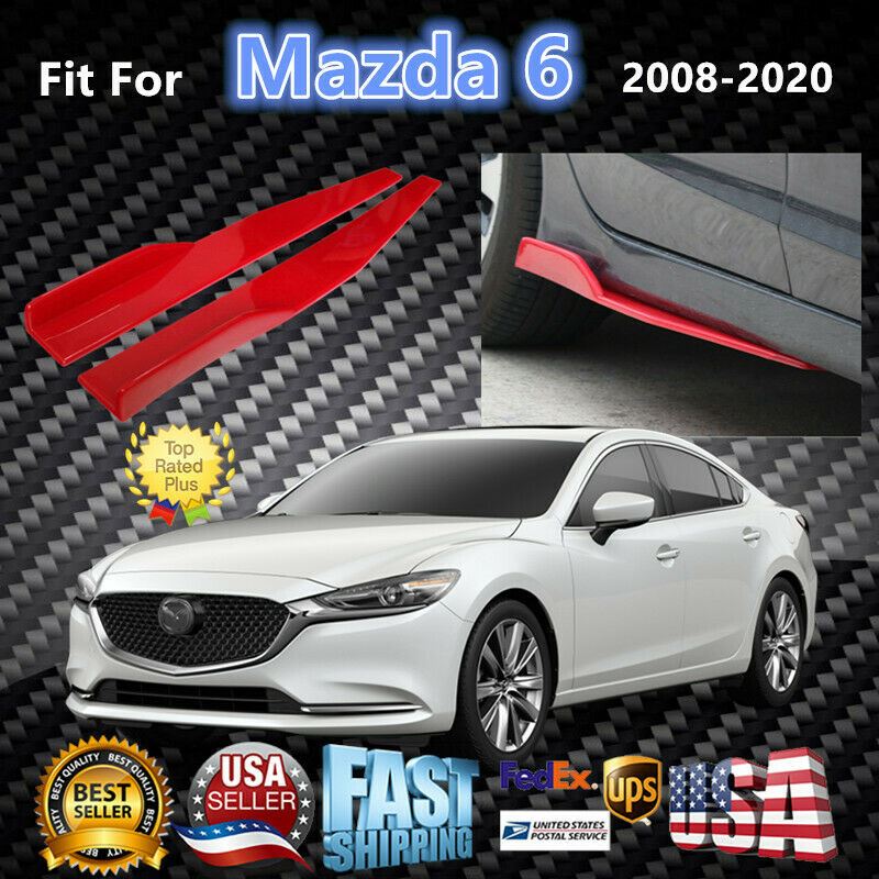 Compatible con Mazda 6 2008-2020, faldas laterales, divisores, alerón, difusor, alas (rojo)