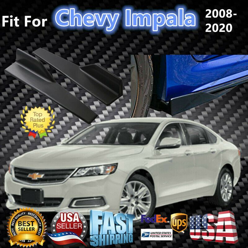 Fit 2008-2020 Chevrolet Impala Black Side Skirts Splitter Spoiler Diffuser Wing