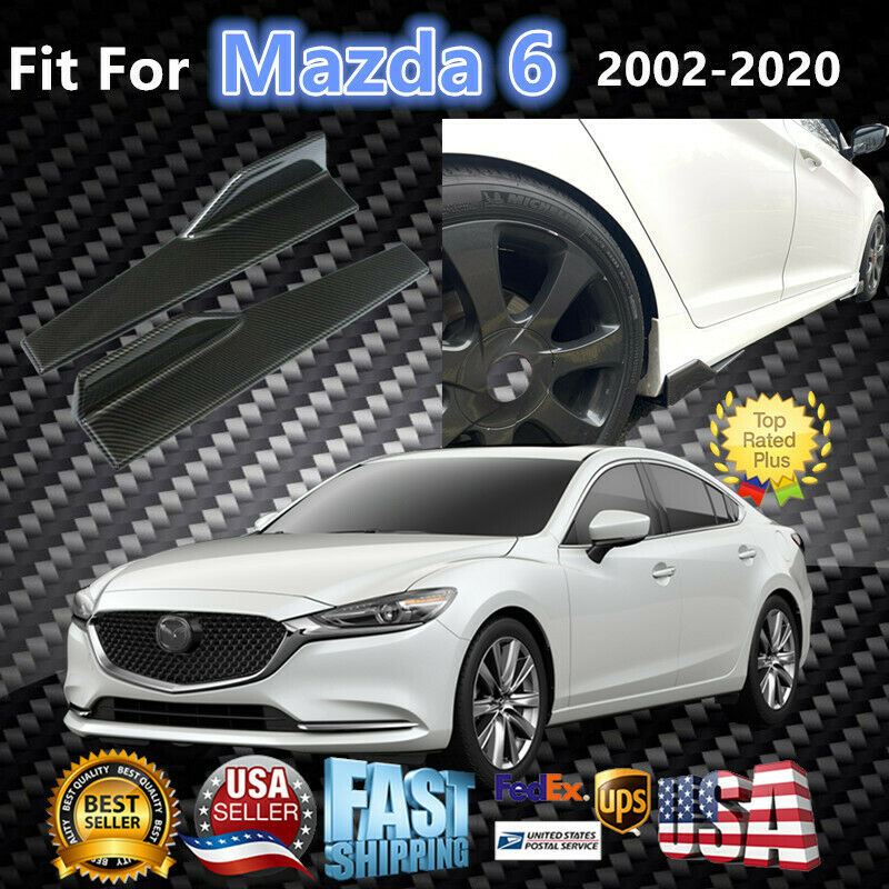 Ajuste 2008-2020 Mazda 6 faldones laterales difusor alas de alerón (impresión de fibra de carbono)