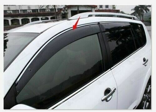 Fit 2016-2022 Honda HR-V Clip-On Chrome Trim Vent Window Visors Rain Sun Wind Guards Shade Deflectors
