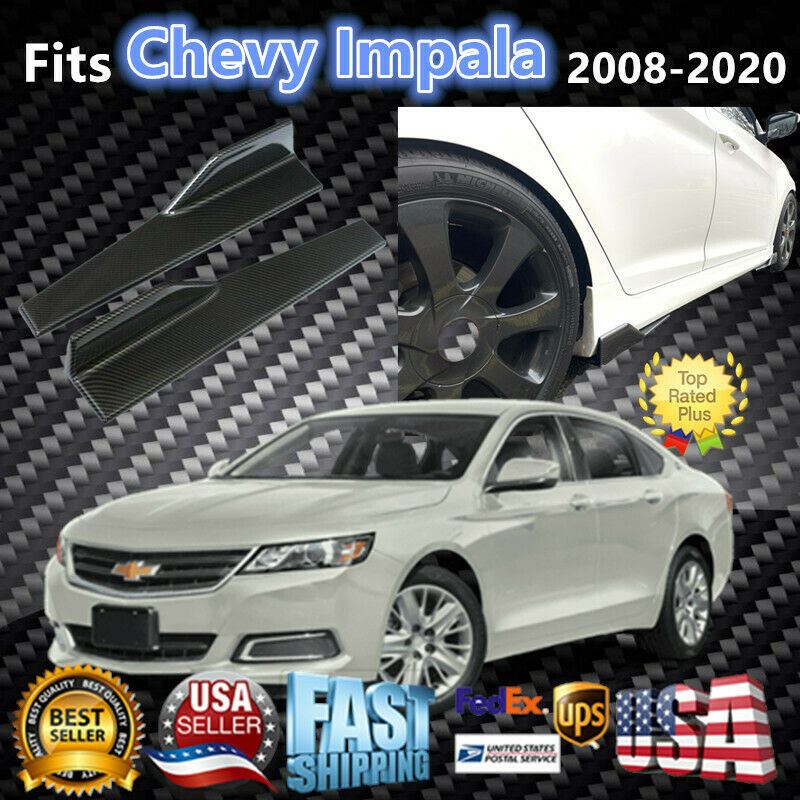 Compatible con alas difusoras de faldas laterales Chevrolet Impala 2008-2020 (estilo de fibra de carbono)