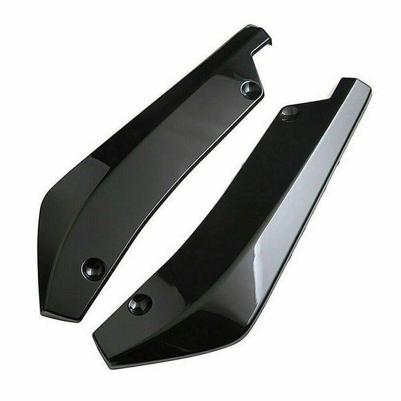 Universal Bumper Fin Canard Splitter Diffuser Spoiler Lip (Gloss Black)