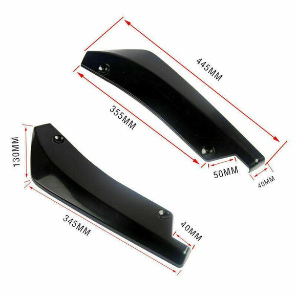 Universal Bumper Fin Canard Splitter Diffuser Spoiler Lip (Gloss Black)