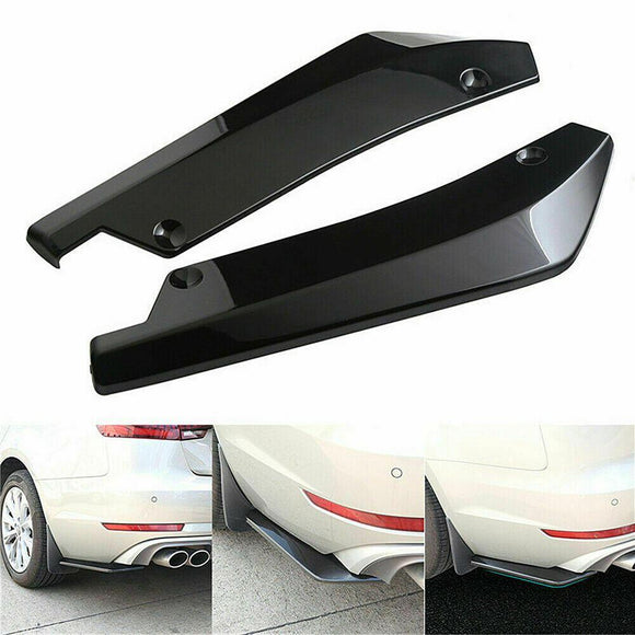 Universal Bumper Fin Canard Splitter Diffuser Spoiler Lip (Gloss Black)