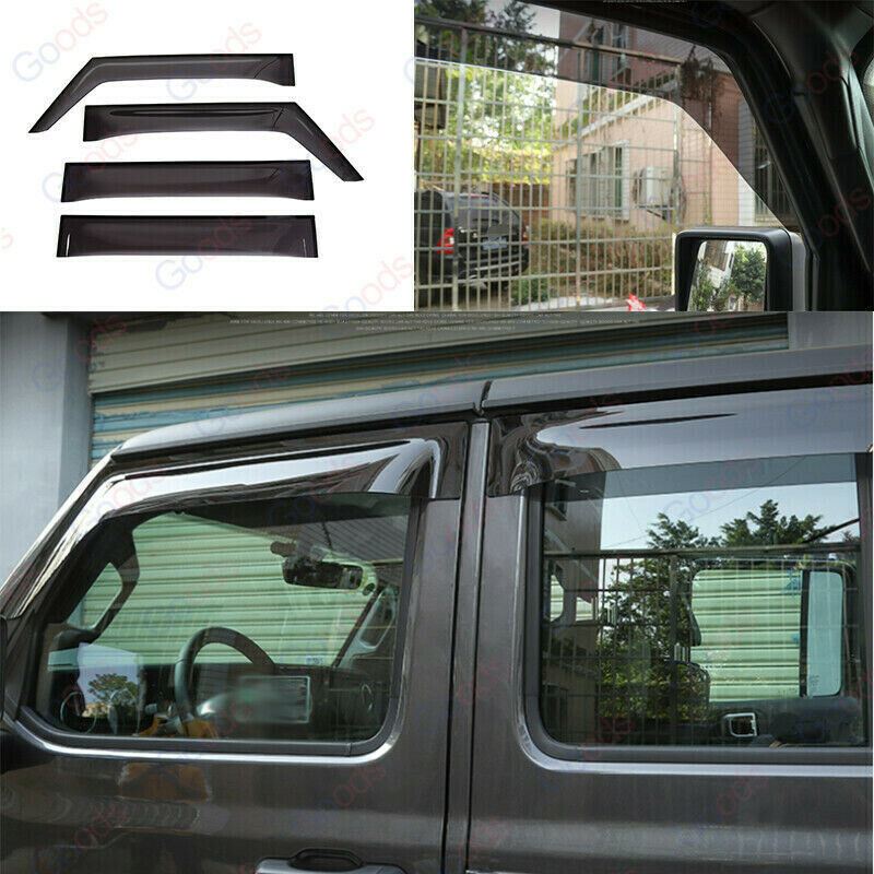 Ajuste 2007-2018 JEEP Wrangler JK OE Style Vent Window Viseras Rain Sun Wind Guards Shade Deflectors - 0