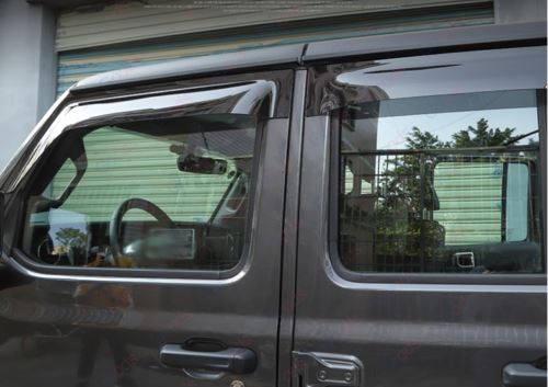 Ajuste 2007-2018 JEEP Wrangler JK OE Style Vent Window Viseras Rain Sun Wind Guards Shade Deflectors