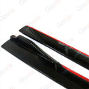 Fit Honda Side Skirts Extension Panel Splitters 94'' Body (Gloss Black with Red Trim)-6