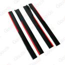 Fit Honda Side Skirts Extension Panel Splitters 94'' Body (Gloss Black with Red Trim)-8