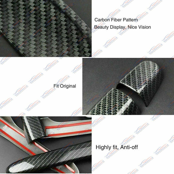 Ajuste para manijas de puertas laterales del lado del conductor y del pasajero de Honda CR-V CRV 2012-2016 (impresión de fibra de carbono, Smart Holes) 