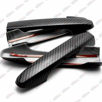 Ajuste para manijas de puertas laterales del lado del conductor y del pasajero de Honda CR-V CRV 2012-2016 (impresión de fibra de carbono, Smart Holes) 