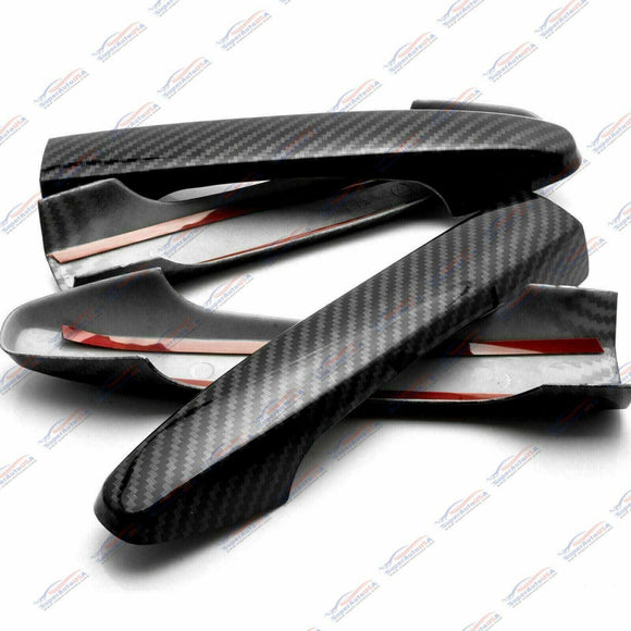 Ajuste para manijas de puertas laterales del lado del conductor y del pasajero de Honda CR-V CRV 2012-2016 (impresión de fibra de carbono, Smart Holes) 