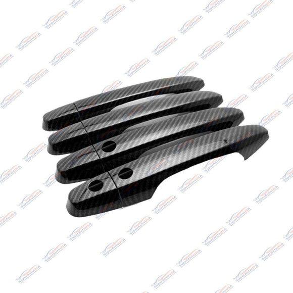 Ajuste para manijas de puertas laterales del lado del conductor y del pasajero de Honda CR-V CRV 2012-2016 (impresión de fibra de carbono, Smart Holes) 