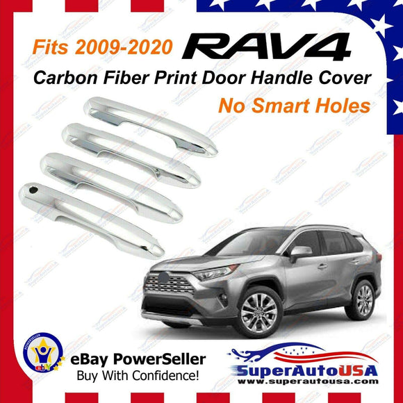 Fit 2019-2020 Toyota RAV4 Driver Passenger Side Door Handle Covers Trim (Mirror Chrome)