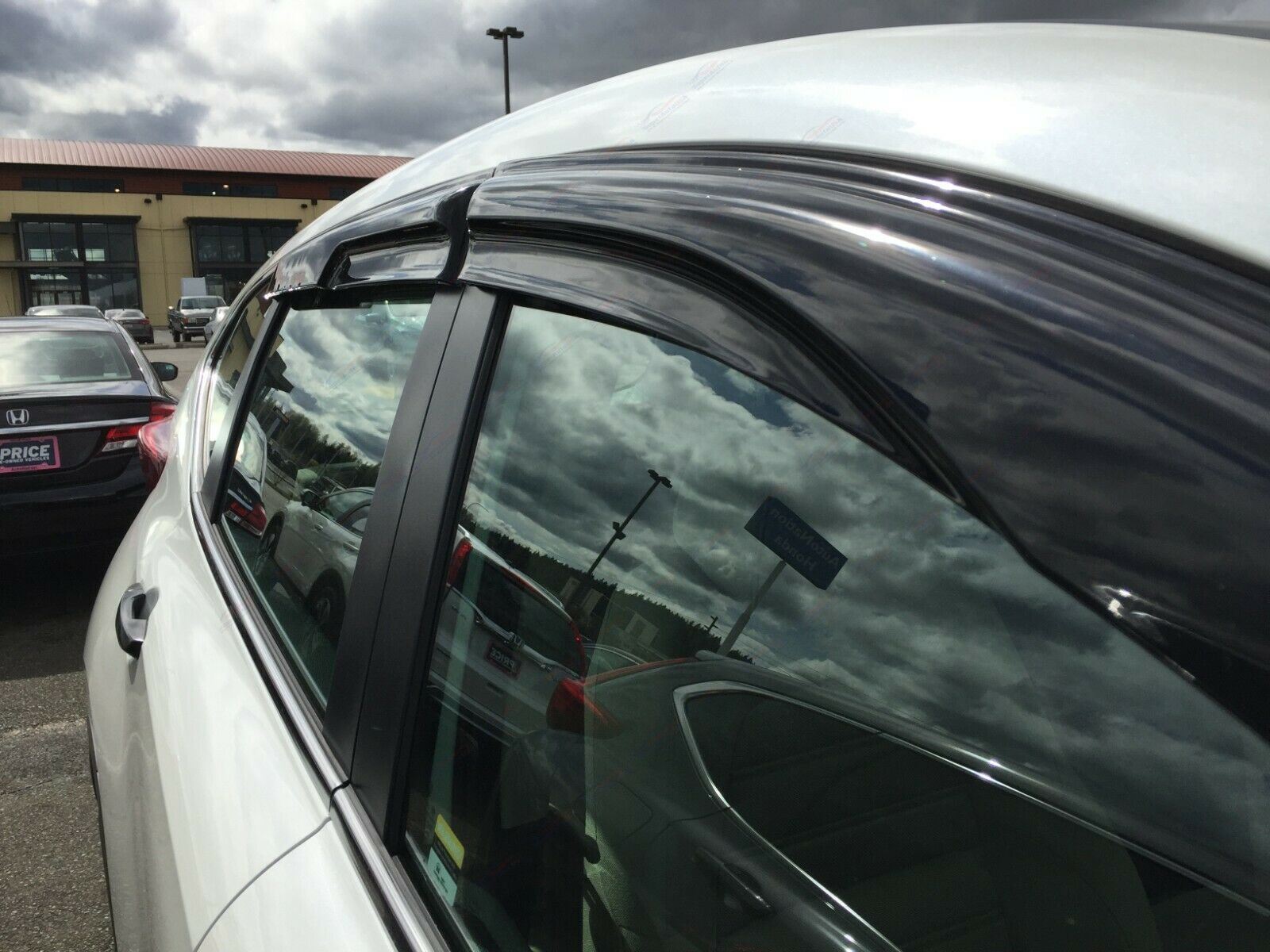 Fit 2012-2015 Honda Civic 3D Mugen Style Vent Window Visors Rain Sun Wind Guards Shade Deflectors