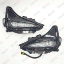 Fit 2017-2019 Toyota Corolla L LE XLE DRL Accent Front Fog Light LED Driving Lamp & Bezel-3