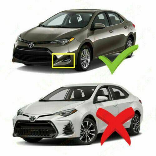 Fit 2017-2019 Toyota Corolla L LE XLE DRL Accent Front Fog Light LED Driving Lamp & Bezel