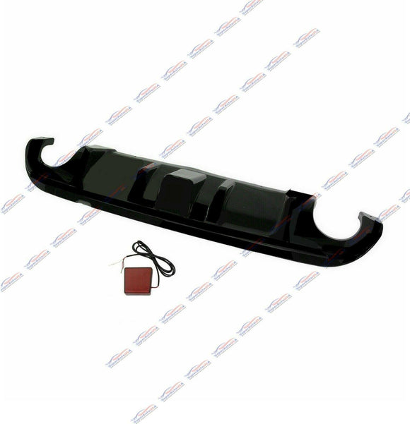 Fits 2014-2017 Infiniti Q50 Rear Spoiler Lower Diffuser with LED Light (Unpainted / Matte Black)