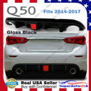 Fits 2014-2017 Infiniti Q50 Rear Spoiler Lower Diffuser with LED Light (Gloss Black)-3