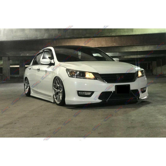 Fit 2013-2017 Honda Accord Sedan 4 Door MOD Style Side Skirts Body Kit (Unpainted Matte Black)