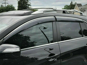 Fit 2009-2012 Acura TL Clip-On Chrome Trim Vent Window Visors Rain Sun Wind Guards Shade Deflectors