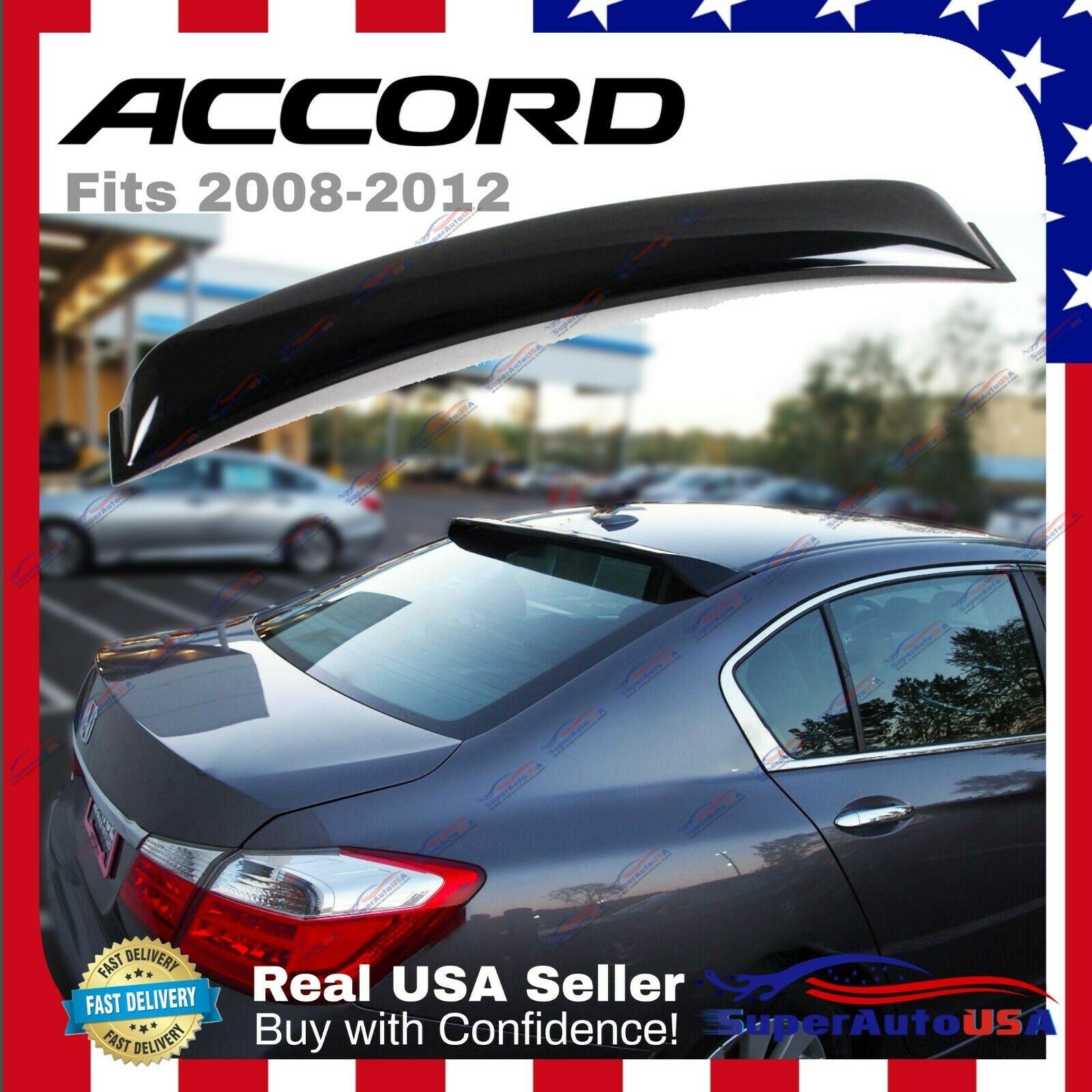 Deflector de alerón de ventana de techo trasero para Honda Accord Sedan 2008-2012 - 0