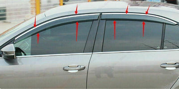 Se adapta a Infiniti Q50 2018-2021, molduras cromadas con clip, viseras para ventanas, protectores contra la lluvia, el sol y el viento, deflectores de sombra 