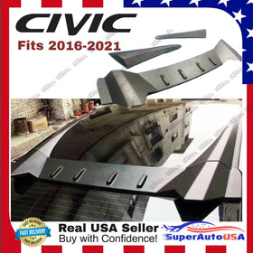 Fit 2016-2021 10th CIVIC 2016-2021 Sedan Rear Roof Vortex Generators(Unpainted / MATTE BLACK)