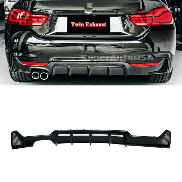 Fit 2014-2020 F32 BMW 435i 440i xDrive M Sport Rear Bumper Diffuser Twin Outlet