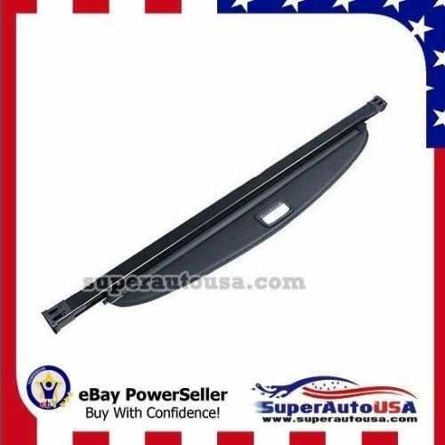 For Hyundai Santa Fe Sport 2017-2018 Luggage Rear Trunk Retractable Tonneau Cargo Cover and Free Net (Black)