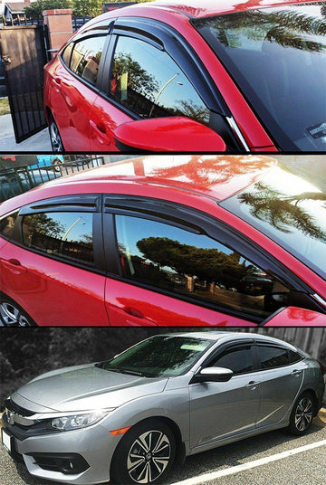 Compatible con SUBARU XV CROSSTREK 2012-2017, viseras para ventanas con ventilación estilo Mugen 3D, protectores contra la lluvia, el sol y el viento, deflectores de sombra 