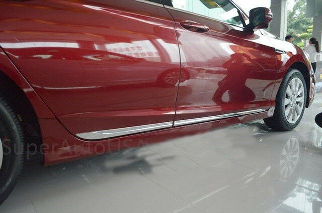 Compatible con Honda Accord 2013-2017, kit de placa de moldura para puerta lateral de carrocería (cromo, 4 piezas)