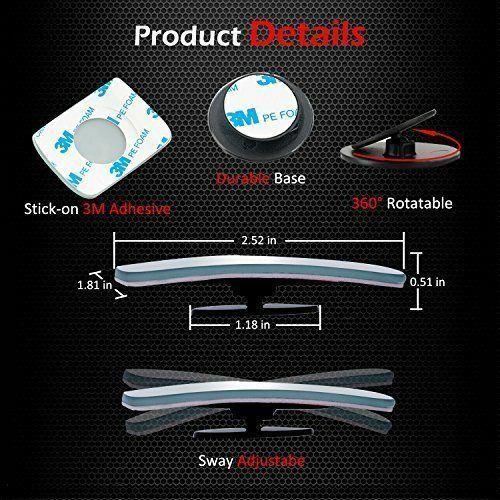 Universal 2PCS Blue Blind Spot Mirror Wide Angle Rear View Car Side Mirror Self Adhesive