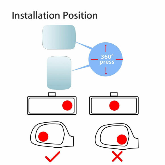 Universal 2PCS Blue Blind Spot Mirror Wide Angle Rear View Car Side Mirror Self Adhesive