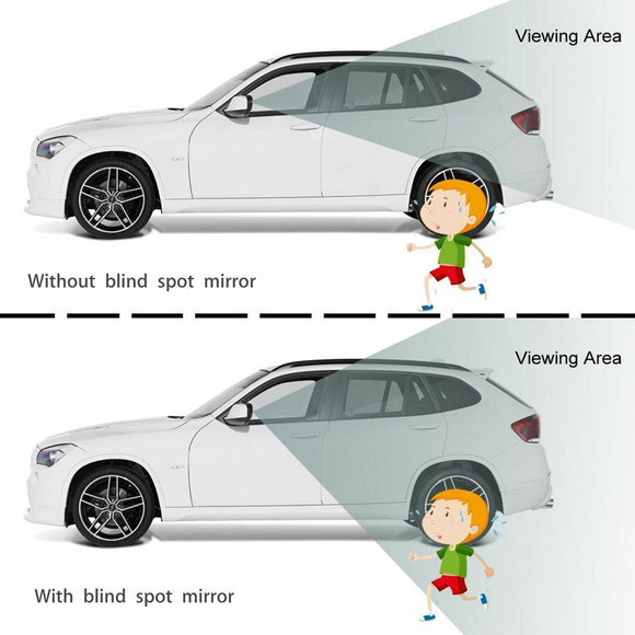 Universal 2PCS Blue Blind Spot Mirror Wide Angle Rear View Car Side Mirror Self Adhesive