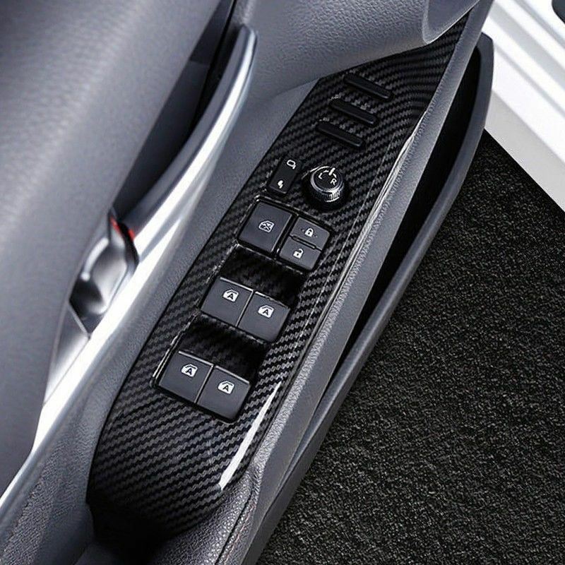 Ajuste de la cubierta del panel del botón del interruptor de elevación de la ventana de Toyota Camry 2018-2021 (impresión de fibra de carbono)
