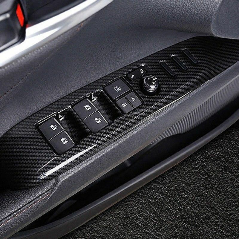 Ajuste de la cubierta del panel del botón del interruptor de elevación de la ventana de Toyota Camry 2018-2021 (impresión de fibra de carbono)