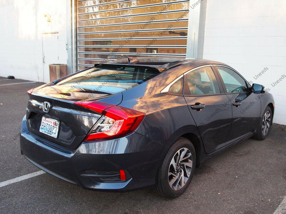 Fit 2016-2021 Honda Civic 4Dr ABS Black Rear Roof Window Visor Spoiler 3D JDM