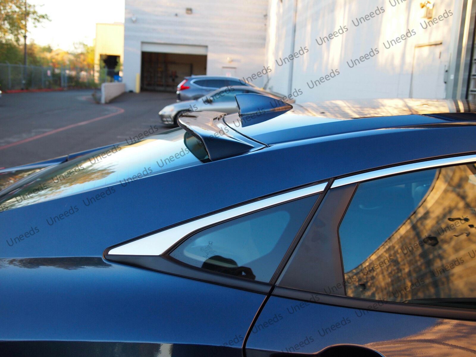 Fit 2016-2021 Honda Civic 4Dr ABS Black Rear Roof Window Visor Spoiler 3D JDM - 0