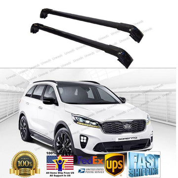 Barra transversal para portaequipajes de techo, color negro de primera calidad | Compatible con Kia Sorento (2014-2023) 
