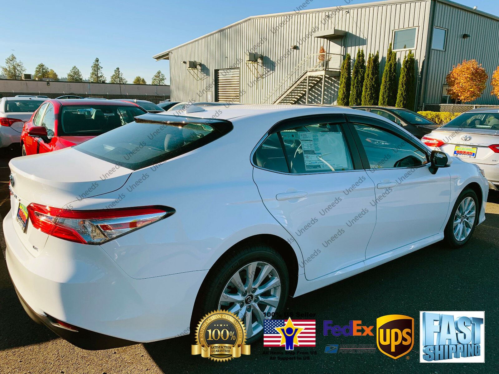 Fit 2018-2023 TOYOTA CAMRY Out-Channel Vent Window Visors Rain Sun Wind Guards Shade Deflectors