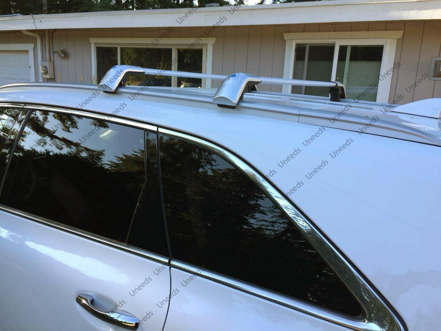 Lockable Roof Rack Cross Bars – Fits Buick Regal TourX 2018-2020 – Gray/Silver – 165 Lbs Capacity – OMAC