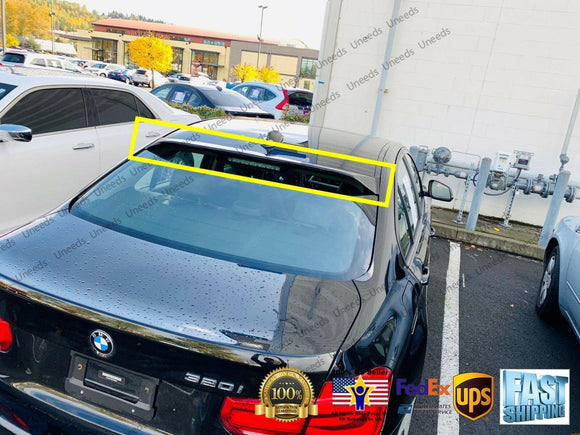 Fit 2012-2018 BMW 3 Series F30 ABS Black Rear Roof Window Visor Spoiler 3D JDM