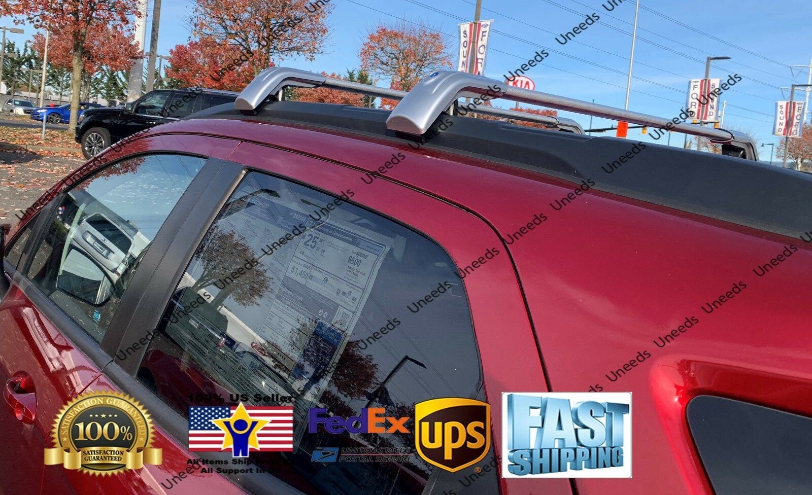 Ajuste 2013-2020 Ford ECOSPORT Sliver techo portaequipajes barra transversal portaequipajes