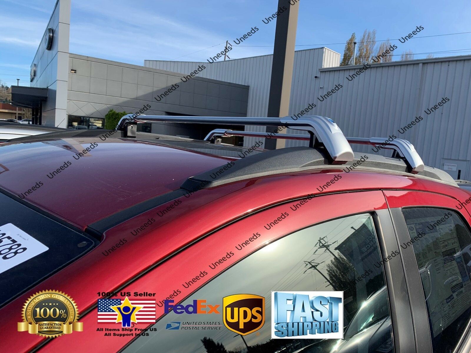 Roof Rack Cross Bar Elegant Silver Fits Ford EcoSport 2013