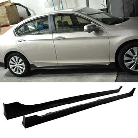 Fit 2013-2017 Honda Accord Sedan 4 Door MOD Style Side Skirts Body Kit (Unpainted Matte Black)