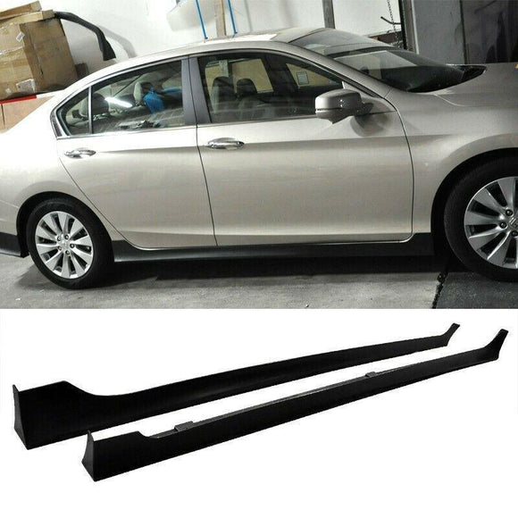 Fit 2013-2017 Honda Accord Sedan 4 Door MOD Style Side Skirts Body Kit (Unpainted Matte Black)